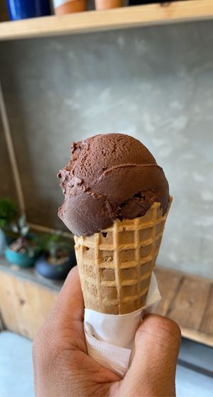 chocolate ice cream in a cone at Casa Hoba in Rio De Janeiro