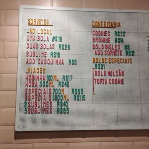 Menu at Casa Hoba in Rio De Janeiro