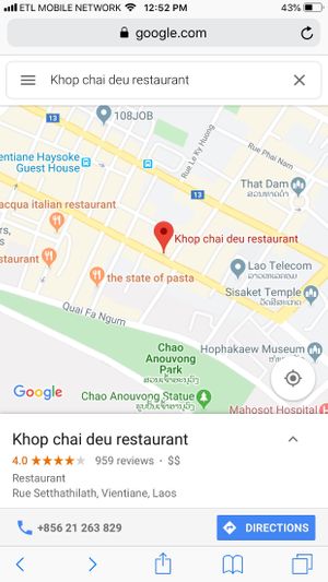 This is where google maps says it is, and this is where we found it.  at Khop Chai Deu in Vientiane