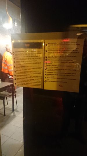 Menu at Beast Eatery in Dublin