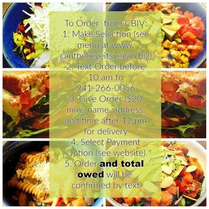 Here's a quick reference for ordering! Open M-Sat. All Delivery.  at Can't Believe It's Vegan  in Westerville