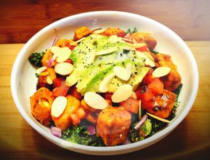 Spicy Thai Tofu Kale salad....delish! at Can't Believe It's Vegan  in Westerville