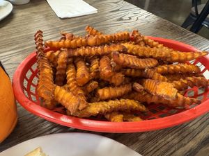 Sweet potato fries! Delicious   at Can't Believe It's Vegan  in Westerville