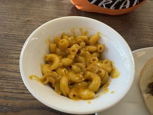 Side of Mac and cheese half portion—split between two people    at Can't Believe It's Vegan  in Westerville