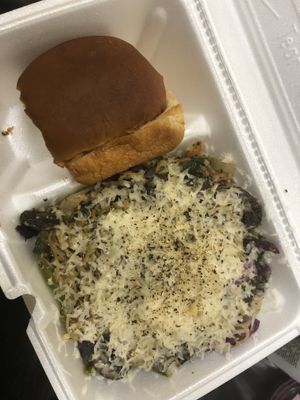 Angel hair Pasta with “Chicun”!!! Delish!!! at Can't Believe It's Vegan  in Westerville