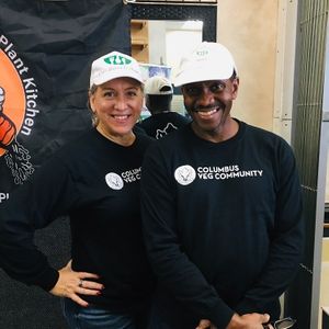 Chef Clayton and his wife Kim. Wonderful vegans. Very involved with the vegan community here! at Can't Believe It's Vegan  in Westerville