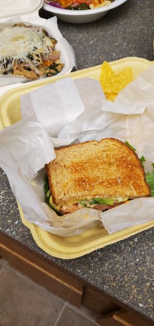 BLT with some amazing dressing. Not just plain jane mayo! at Can't Believe It's Vegan  in Westerville