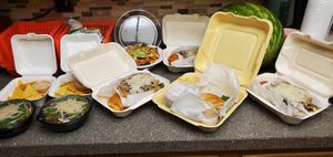 The full spread at Can't Believe It's Vegan  in Westerville