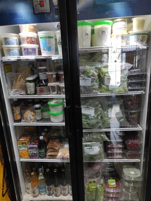 Fridge at Xiguela Tienda de Productos Organicos in Oaxaca