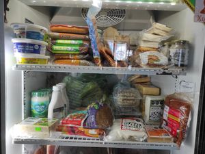 Fridge at Xiguela Tienda de Productos Organicos in Oaxaca