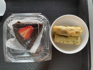 Chocolate cake and spring roll   at Life Garden in Aguada
