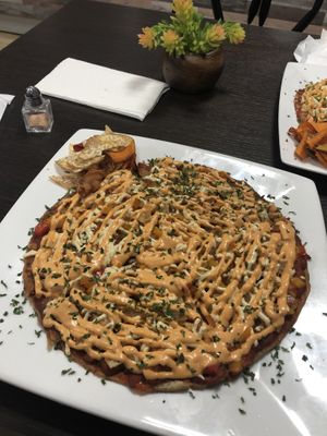 Yautía and ñame base pizza at Life Garden in Aguada