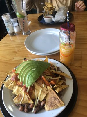 Toasted burrito and nachos  at Mika in Airlie Beach