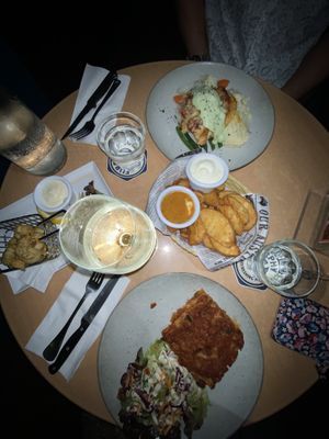 Bottom is the vegan lasagne  at Mika in Airlie Beach