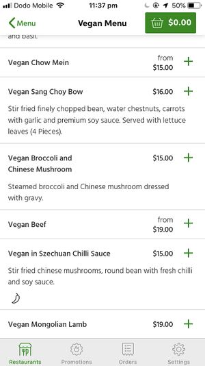 Order the vegan lamb!! Beef!! And vegan chicken in Szechuan chilli sauce. at The Wok's Art Asian Cuisine in Croydon