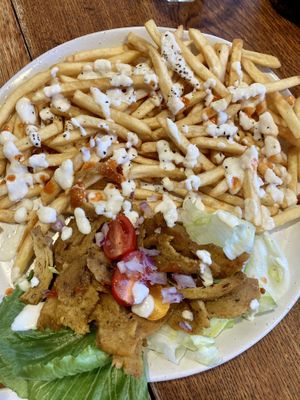 Loaded souvlaki fries  at GG Bistro in Christchurch