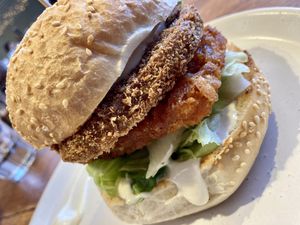 “Chickun” hash burger at GG Bistro in Christchurch