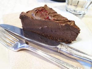 Choc mousse (avocado) cake at GG Bistro in Christchurch