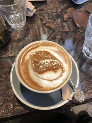 Soy flat white  at GG Bistro in Christchurch