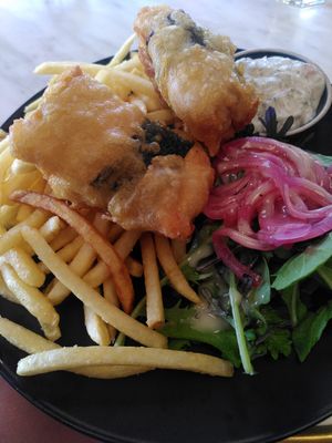 Tofish and chips at GG Bistro in Christchurch