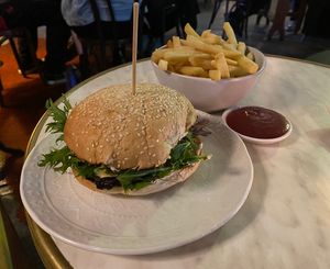 Special - parma burger and fries   at GG Bistro in Christchurch