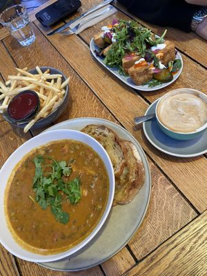 Soup of the day, fries, KFT plate   at GG Bistro in Christchurch