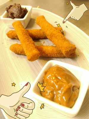 CHURROS +chocolate spread+ coconut salted caramel at GG Bistro in Christchurch