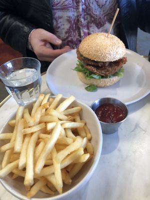 Fries and Fricken Burger at GG Bistro in Christchurch