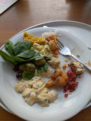 Half eaten food at Tibits in Lausanne