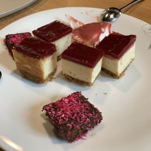 Vegan cheesecake and other sweet bits at Tibits in Lausanne
