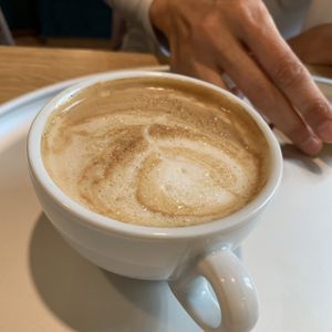 Vegan cappuccino  at Tibits in Lausanne