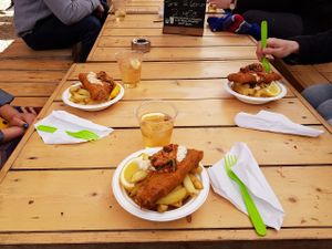 Vish & chips at Eatyard  at Pretend in Dublin