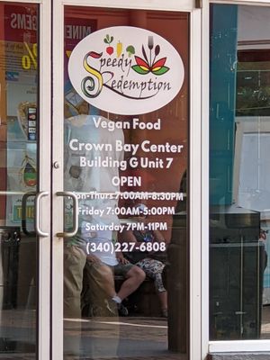 Entry at Speedy Redemption in St Thomas