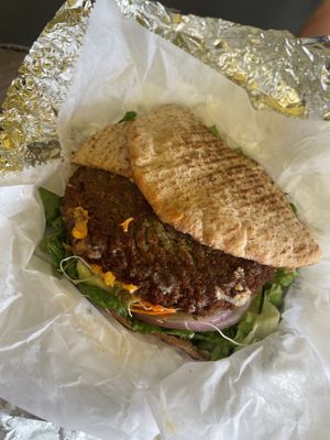 Lentil burger   at Speedy Redemption in St Thomas