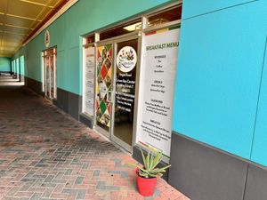 Just to the left of the Taxi Loading area off the port.   at Speedy Redemption in St Thomas