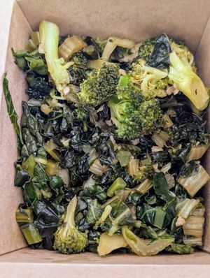 Greens- collards were insanely salty and inedible at Speedy Redemption in St Thomas