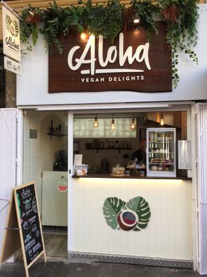 View of the streetfood place at Aloha Vegan Delights - Maria Cristina in Valencia
