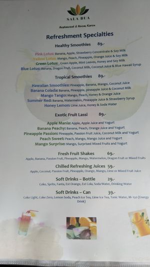 Smoothies at Sala Bua in Phuket