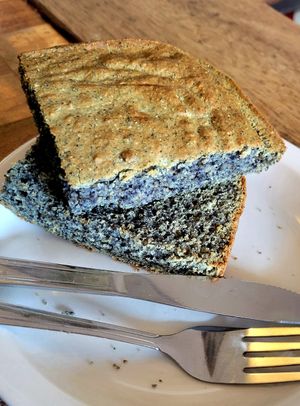 Blue cornbread, organic and vegan at Macy's European Coffeehouse in Flagstaff