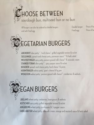 Veg Menu  at Hans im Glück in Frankfurt
