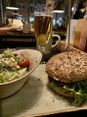 the salad is also very good! at Hans im Glück in Frankfurt