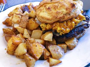 vegan special daily breakfast sandwich  at Porch & Pantry in Mt Gretna