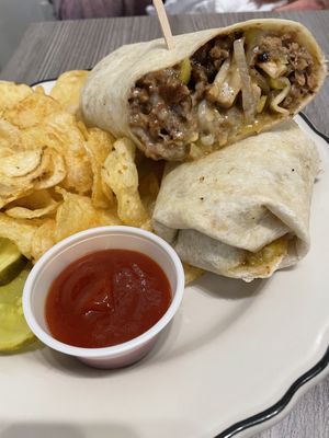 Cheesesteak wrap   at Porch & Pantry in Mt Gretna