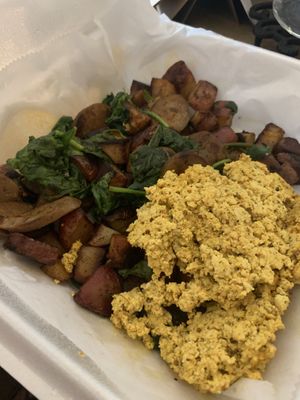 vegan scramble at Porch & Pantry in Mt Gretna