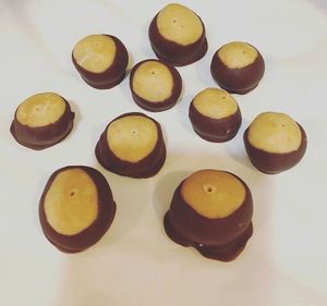 Buckeye Candy. Chocolate covered peanut butter balls. You won't miss a reese's cup after you try these. at My Conscious Plate in Lake Worth
