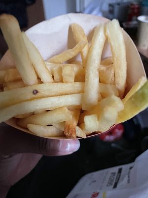 pink salt fries  at Halo Burger in South West London