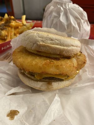 Impossible Sausage & Egg MockMuffin  at Halo Burger in South West London