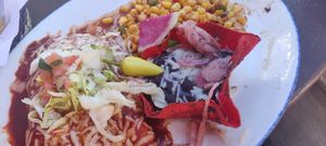 Vegan enchilada at Casa de Reyes in San Diego