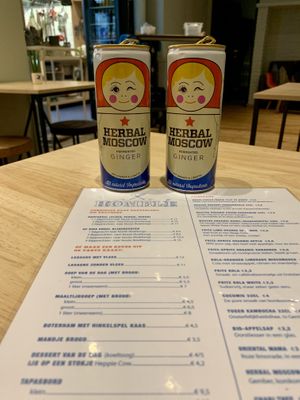 Homblé menu & ginger drink  at Homblé in Ghent