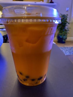 Thai tea with boba 🧋  at Vegan Plate in Roseville